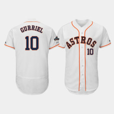 Men's Houston Astros #10 Yuli Gurriel White 2019 Postseason Authentic Flex Base Jersey