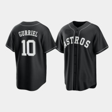 Houston Astros Yuli Gurriel Black White 2021 All Black Fashion Replica Jersey