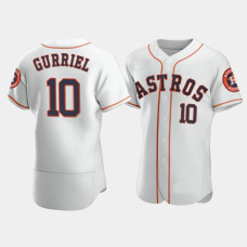 Men's Houston Astros #10 Yuli Gurriel White Authentic Jersey
