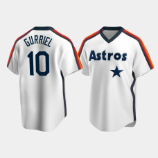 Men's Houston Astros #10 Yuli Gurriel Cooperstown Collection Home White Jersey