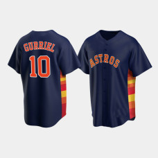 Men's Houston Astros #10 Yuli Gurriel Navy Replica Alternate Jersey