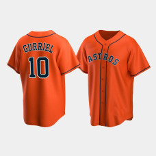 Men's Houston Astros #10 Yuli Gurriel Orange Replica Alternate Jersey