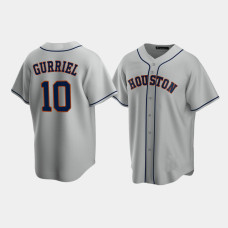 Men's Houston Astros #10 Yuli Gurriel Gray Replica Road Jersey