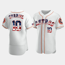 Men's Houston Astros #10 Yuli Gurriel White 4th of July 2020 Stars & Stripes Jersey
