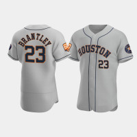 Men's Houston Astros Michael Brantley 60th Anniversary Authentic Gray Jersey Men's Houston Astros Michael Brantley 60th Anniversary Authentic Gray Jersey