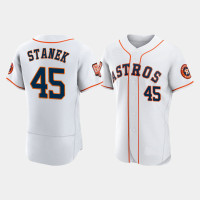 Men's Houston Astros Ryne Stanek 60th Anniversary Authentic White Jersey Men's Houston Astros Ryne Stanek 60th Anniversary Authentic White Jersey