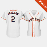 Women's Houston Astros #2 Alex Bregman 2019 World Series Bound Cool Base White Jersey