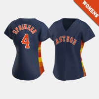 Women's Houston Astros George Springer #4 Navy Replica 2020 Alternate Jersey