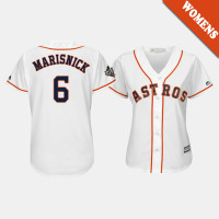 Women's Houston Astros #6 Jake Marisnick 2019 World Series Bound Cool Base White Jersey