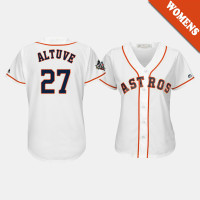 Women's Houston Astros #27 Jose Altuve 2019 World Series Bound Cool Base White Jersey