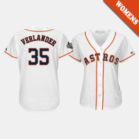 Women's Houston Astros #35 Justin Verlander 2019 World Series Bound Cool Base White Jersey