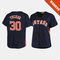 Women's Houston Astros Kyle Tucker #30 Navy Replica Plus Size Jersey