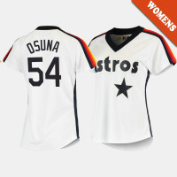 Women's Houston Astros Roberto Osuna #54 White Cooperstown Collection Home Jersey Women's Houston Astros Roberto Osuna #54 White Cooperstown Collection Home Jersey
