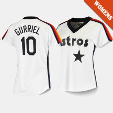 Women's Houston Astros Yuli Gurriel #10 White Cooperstown Collection Home Jersey
