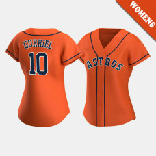 Women's Houston Astros Yuli Gurriel #10 Orange Replica 2020 Alternate Jersey