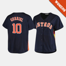 Women's Houston Astros Yuli Gurriel #10 Navy Replica Plus Size Jersey