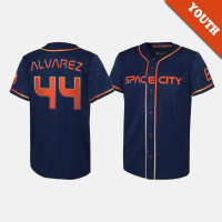 Youth Houston Astros #44 Yordan alvarez Navy 2022 City Connect Replica Jersey