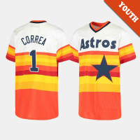 Youth Houston Astros Carlos Correa #1 White Cooperstown Collection Home Jersey Youth Houston Astros Carlos Correa #1 White Cooperstown Collection Home Jersey