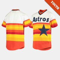 Youth Houston Astros White Orange Cooperstown Collection Home Jersey