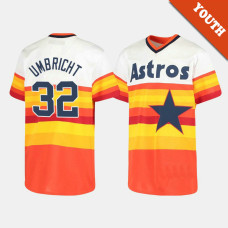 Youth Houston Astros Jim Umbricht #32 White Cooperstown Collection Home Jersey
