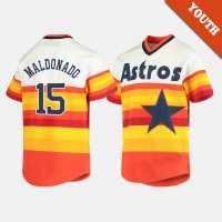 Youth Houston Astros #15 Martin Maldonado Cooperstown Collection Home White Orange Jersey Youth Houston Astros #15 Martin Maldonado Cooperstown Collection Home White Orange Jersey