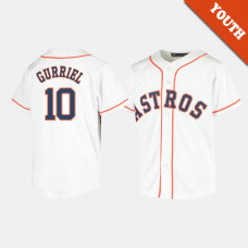 Youth Houston Astros Yuli Gurriel #10 White Replica Home Jersey