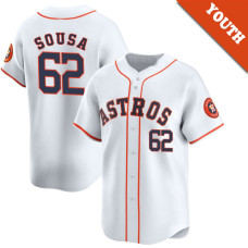 Bennett Sousa #62 Houston Astros Youth 2024 World Tour Mexico City Series Home Jersey - White Limited