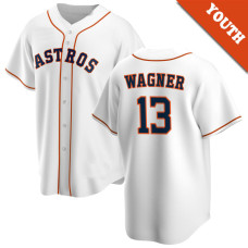 Billy Wagner #13 Houston Astros Youth Home Retired Player Jersey - White Replica
