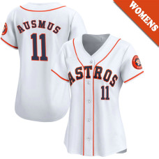 Brad Ausmus #11 Houston Astros Women's Home Retired Player Jersey - White Limited