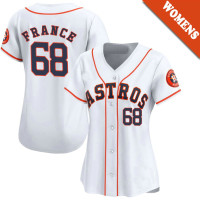 JP France #68 Houston Astros Women's Home Jersey - White Limited