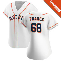 JP France #68 Houston Astros Women's Home Jersey - White Replica