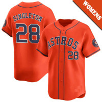 Jon Singleton #28 Houston Astros Women's Alternate Jersey - Orange Limited Jon Singleton #28 Houston Astros Women's Alternate Jersey - Orange Limited