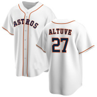 Jose Altuve #27 Houston Astros Home Jersey - White Replica Jose Altuve #27 Houston Astros Home Jersey - White Replica