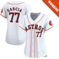 Luis Garcia #77 Houston Astros Women's Home Jersey - White Limited