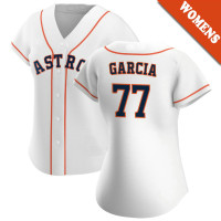 Luis Garcia #77 Houston Astros Women's Home Jersey - White Replica