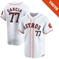 Luis Garcia #77 Houston Astros Youth Home Jersey - White Elite
