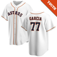 Luis Garcia #77 Houston Astros Youth Home Jersey - White Replica Luis Garcia #77 Houston Astros Youth Home Jersey - White Replica