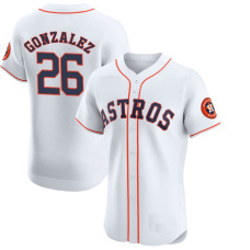 Luis Gonzalez #26 Houston Astros Home Retired Player Jersey - White Elite