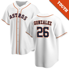 Luis Gonzalez #26 Houston Astros Youth Home Retired Player Jersey - White Replica