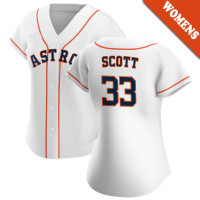 Mike Scott #33 Houston Astros Women's Home Retired Player Jersey - White Replica