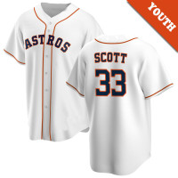 Mike Scott #33 Houston Astros Youth Home Retired Player Jersey - White Replica