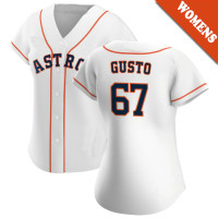 Ryan Gusto #67 Houston Astros Women's Home Jersey - White Replica