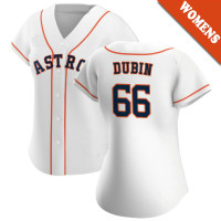 Shawn Dubin #66 Houston Astros Women's Home Jersey - White Replica