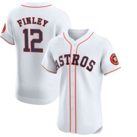Steve Finley #12 Houston Astros Home Retired Player Jersey - White Limited