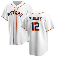 Steve Finley #12 Houston Astros Home Retired Player Jersey - White Replica
