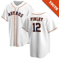 Steve Finley #12 Houston Astros Youth Home Retired Player Jersey - White Replica