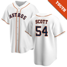 Tayler Scott #54 Houston Astros Youth Home Jersey - White Replica Tayler Scott #54 Houston Astros Youth Home Jersey - White Replica